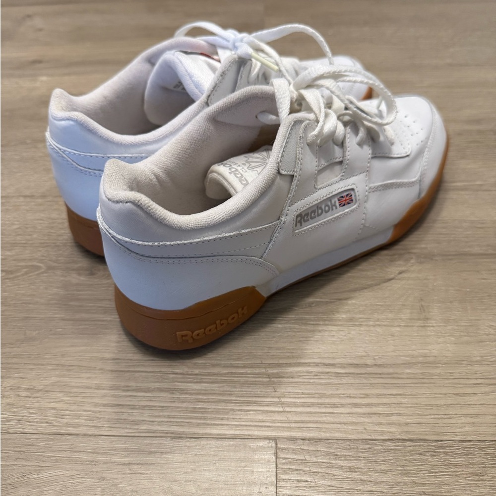 Reebok White and Brown Sneakers with Retro Design